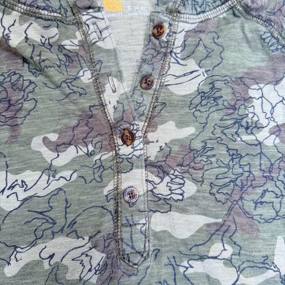 Carhartt Camo Hoodie Women’s Coleharbor Printed Longsleeve T-shirt Tee 4 6 S - Picture 5 of 5